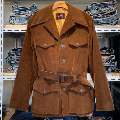 Corduroy Belt Coat Brown