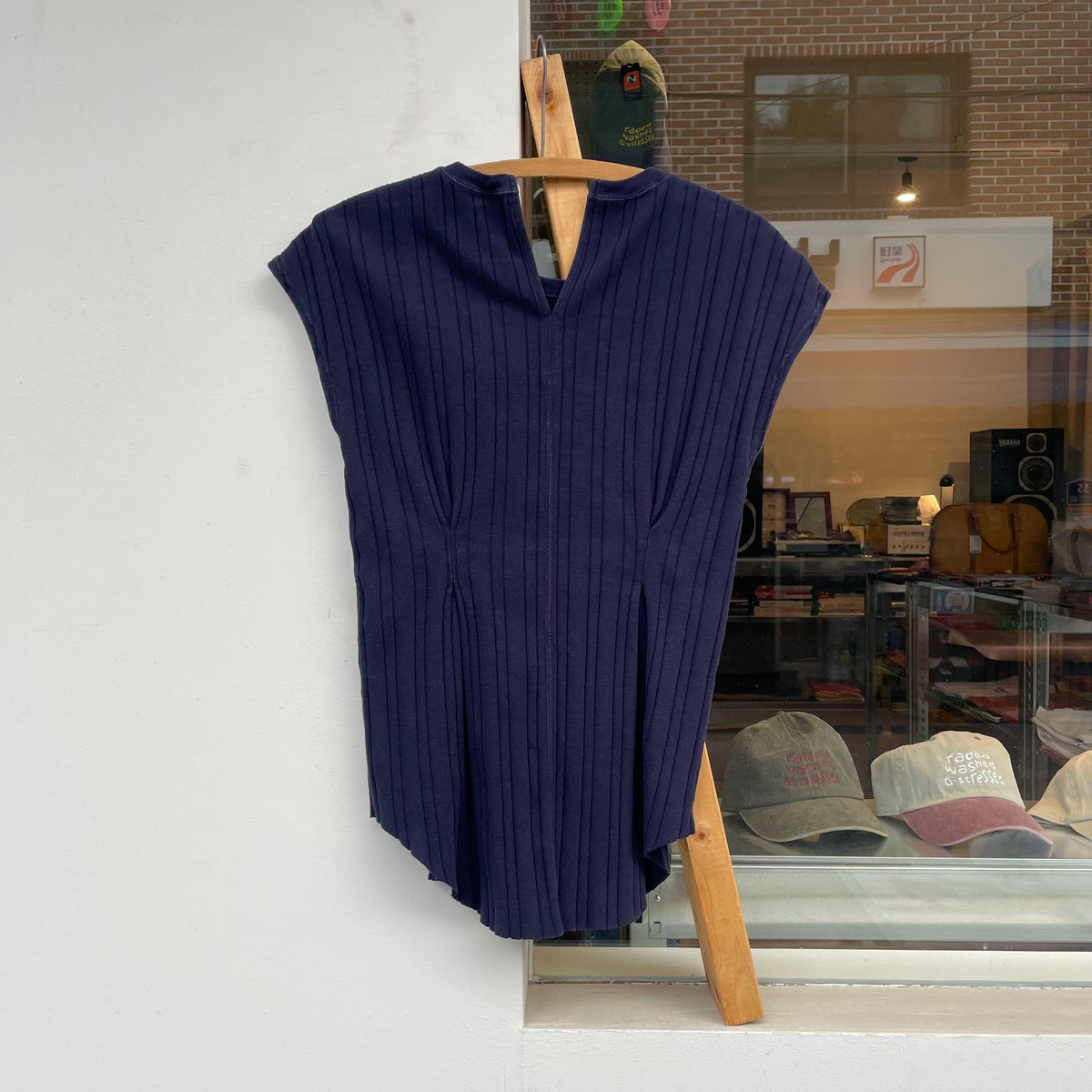Rib Tuck Tank Top Navy