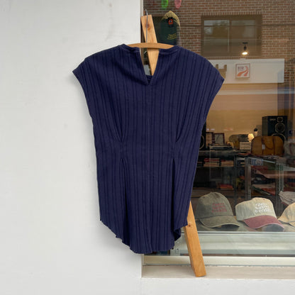 Rib Tuck Tank Top Navy