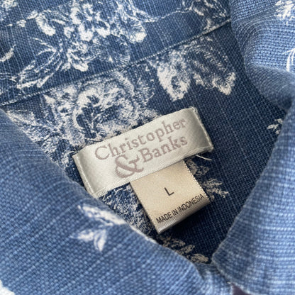 Floral Print Jacket Navy