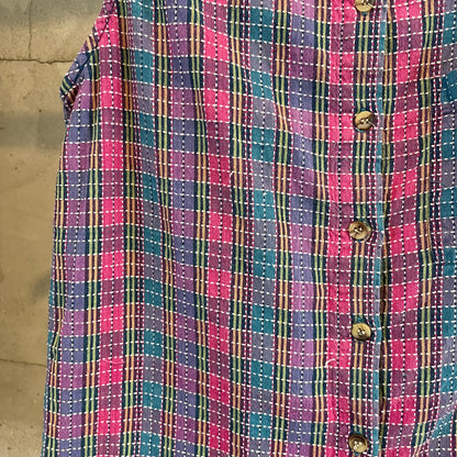 Check Sleeveless Shirt Pink