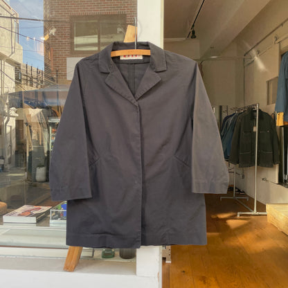 Concealed Button Blazer Black