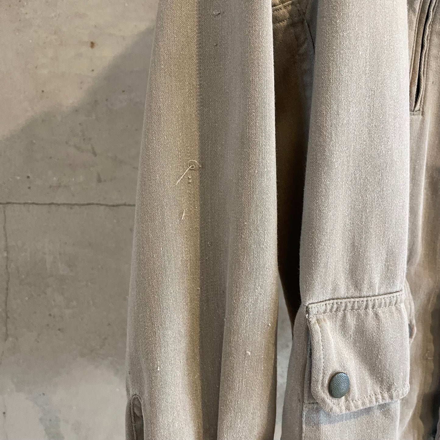 Bleached Zip Pocket Field Jacket Beige