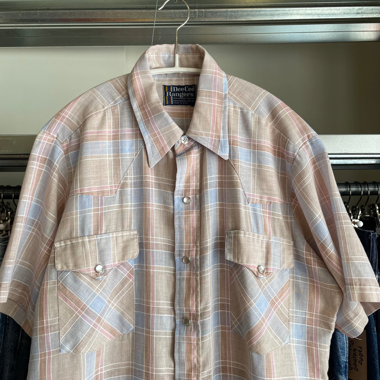 Pearl Snap Western Shirt Olive Green