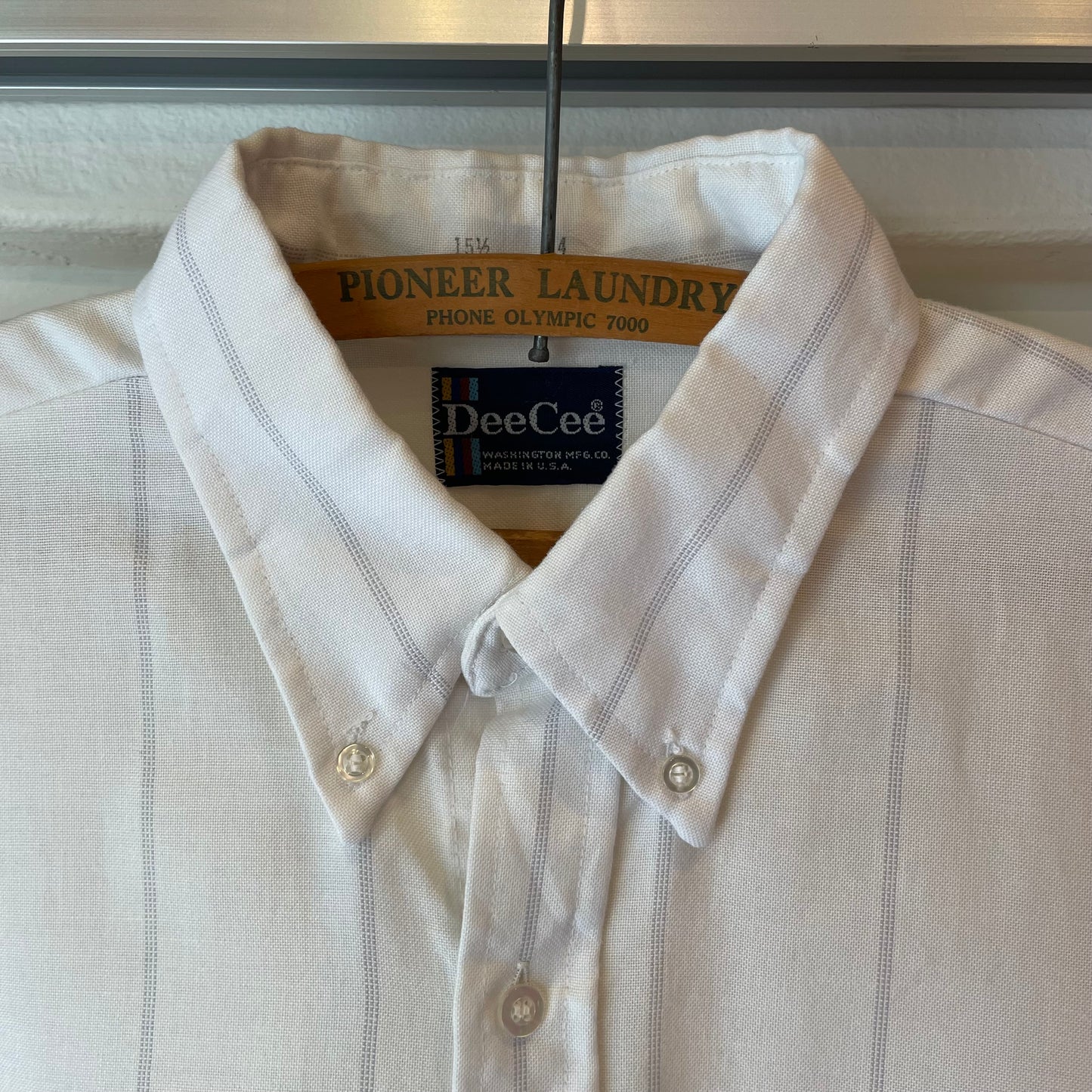 Button Down Stripe Shirt White