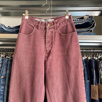 Burgundy Denim Pants Lampo Zip