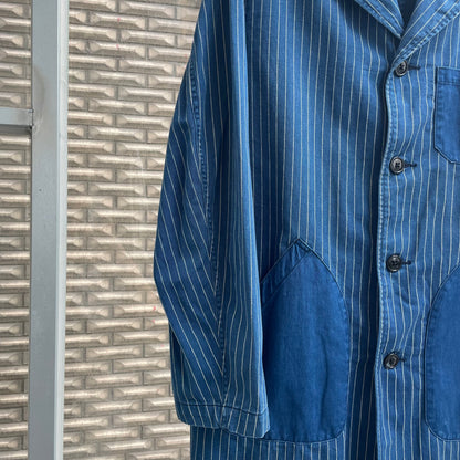 Stripe Shop Coat Blue