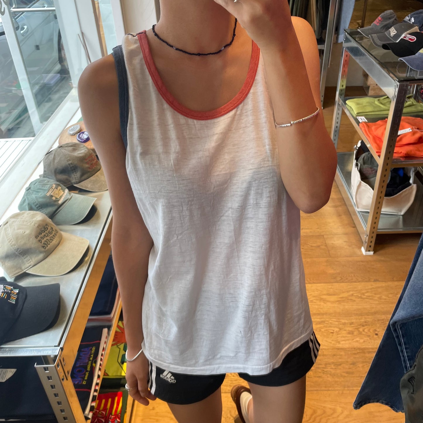 Ringer Tank Top White