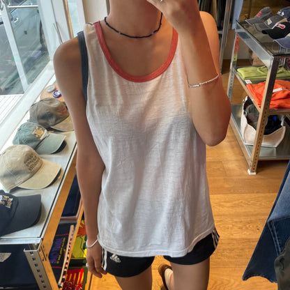 Ringer Tank Top White