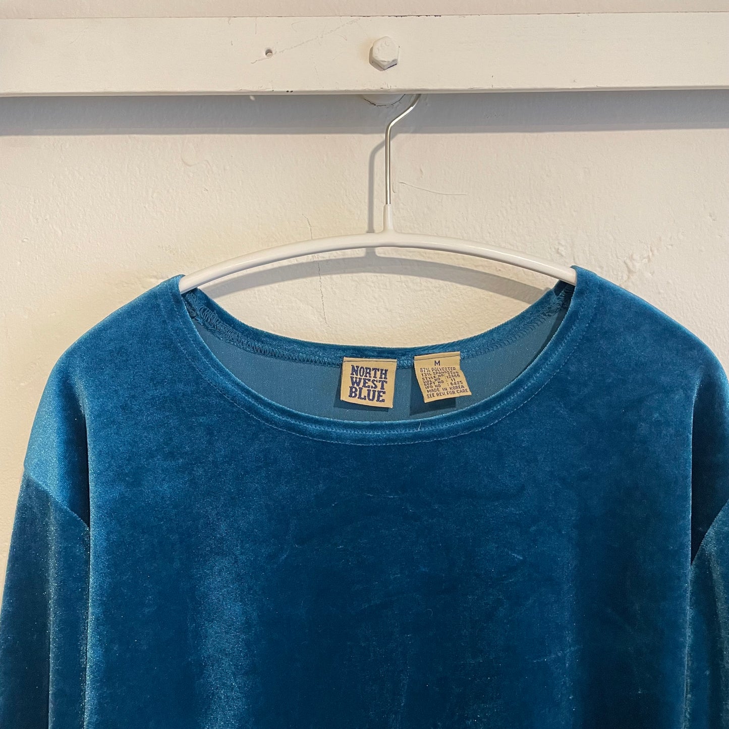 Velour Crew Neck Pullover Green