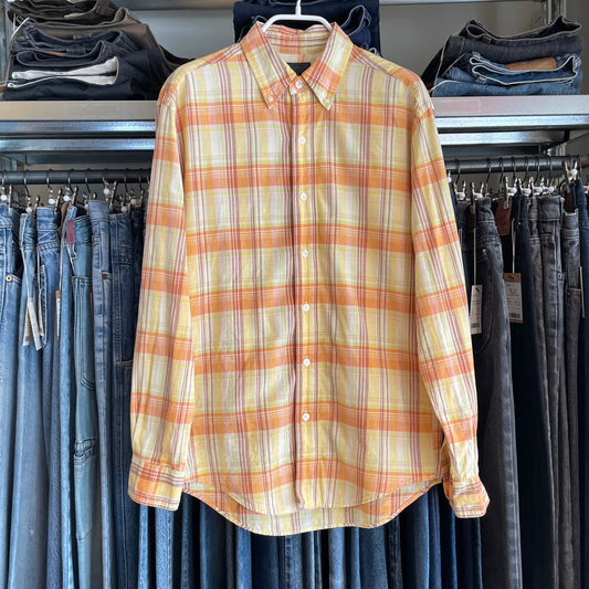 Plaid Check Shirt Orange Yellow