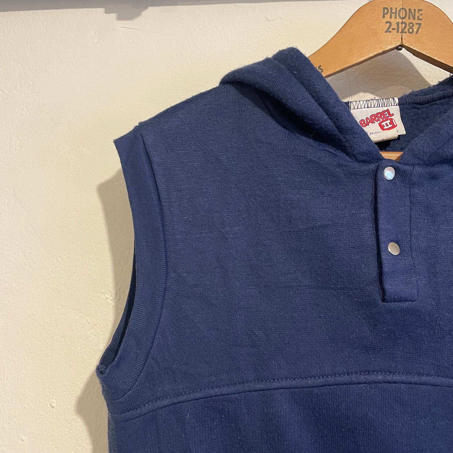 Hooded Vest Sweatshirt Navy