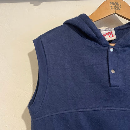 Hooded Vest Sweatshirt Navy
