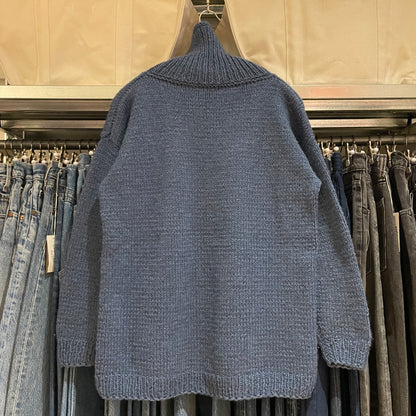 Snowflake Knit Turtleneck Sweater Blue