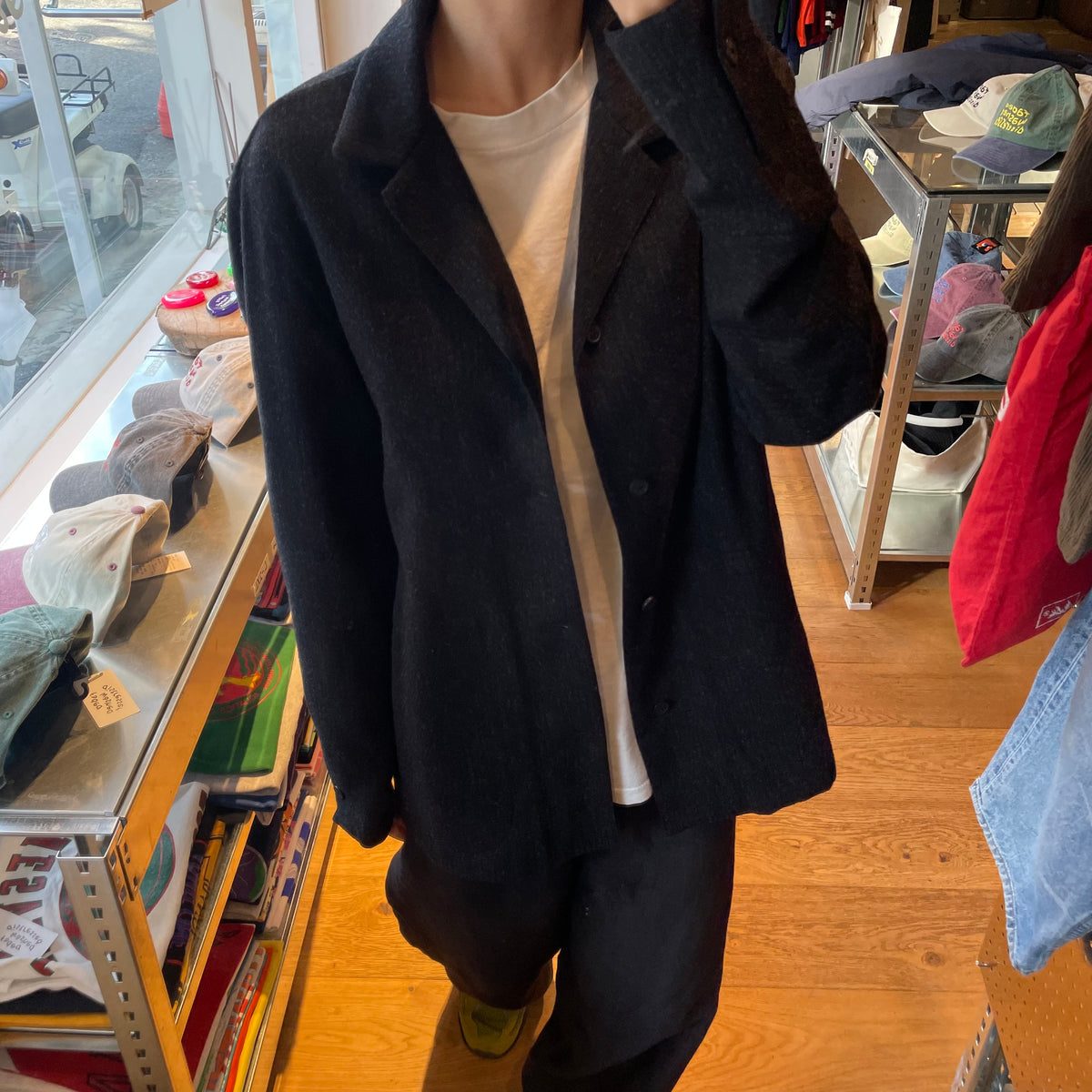 Single Breasted Wool Jacket Black