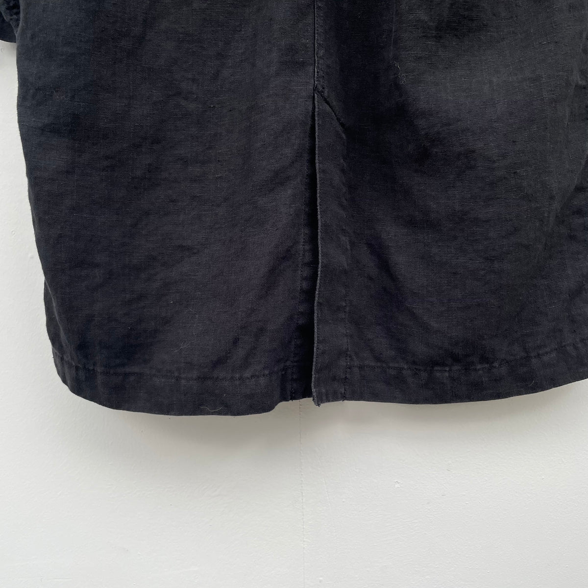 Linen Long Jacket Black