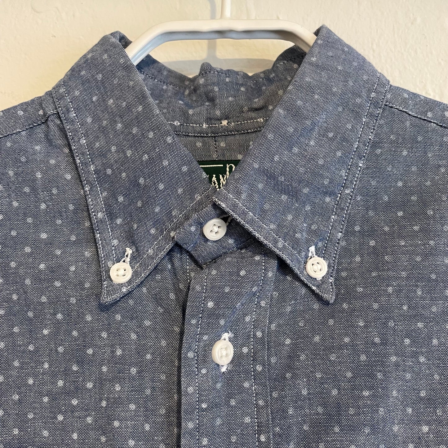 White Dot Pocket Shirt Blue