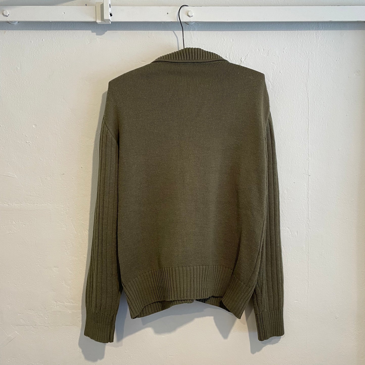 Panelled Knit Leather Zip Jacket