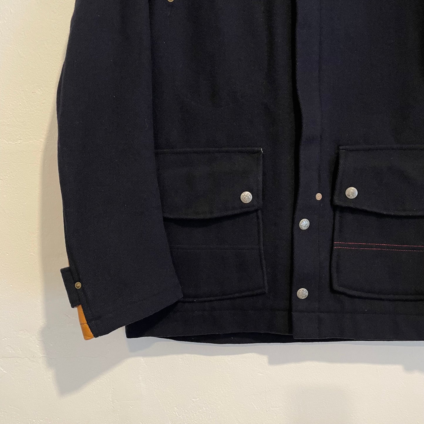 Melton Wool Hooded Jacket Black Waldes Zip