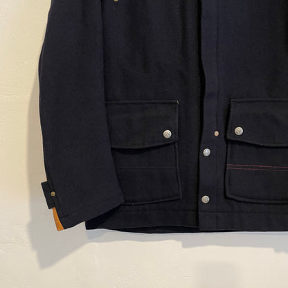 Melton Wool Hooded Jacket Black Waldes Zip