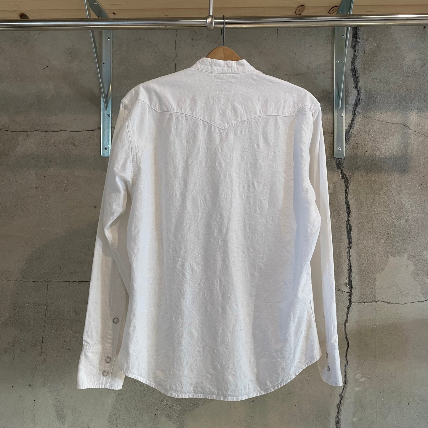 Band Collar Shirt White