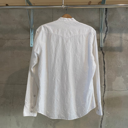 Band Collar Shirt White