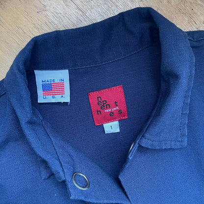 Patch Pocket Shirt Jacket Navy