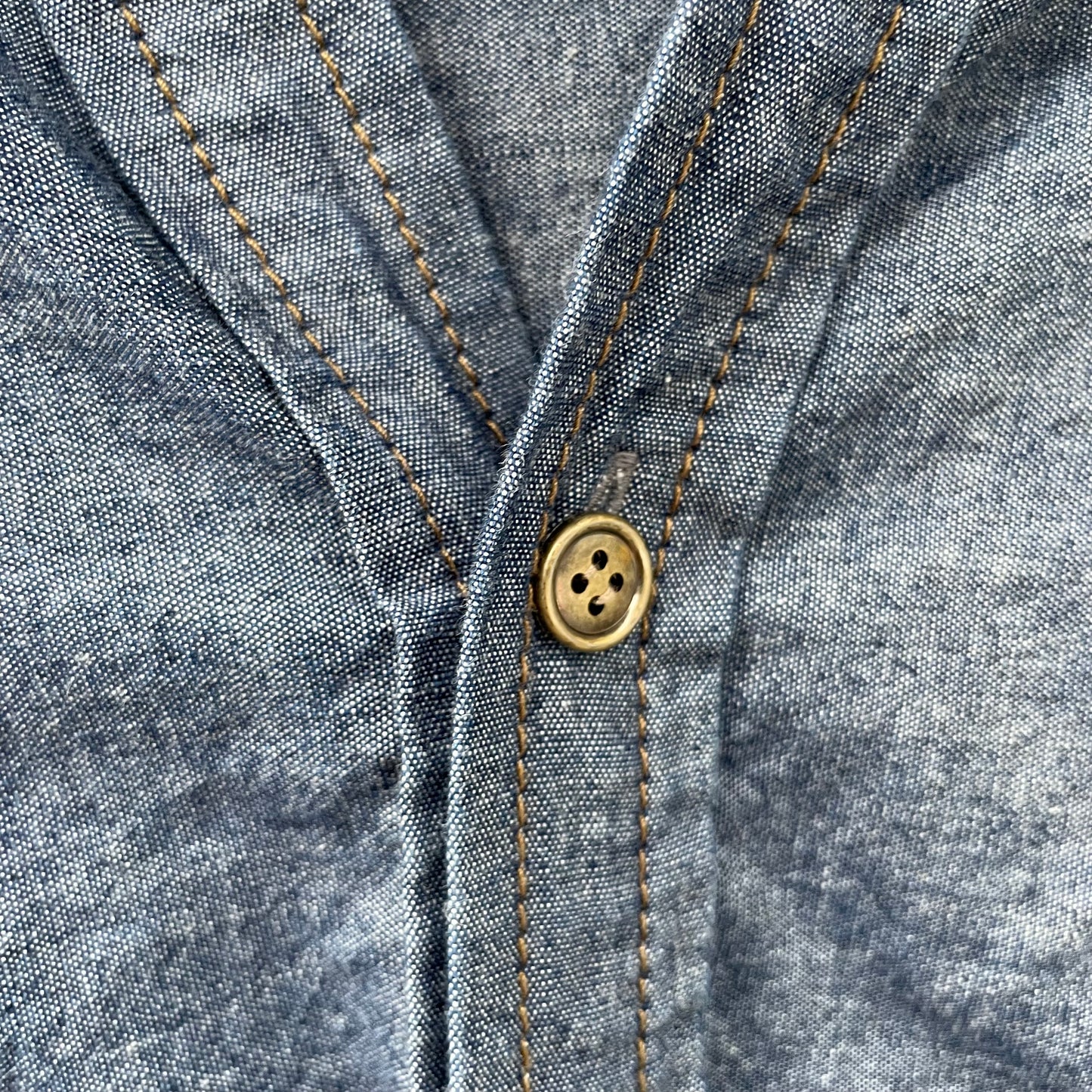 Frill Collar Denim Shirt Navy