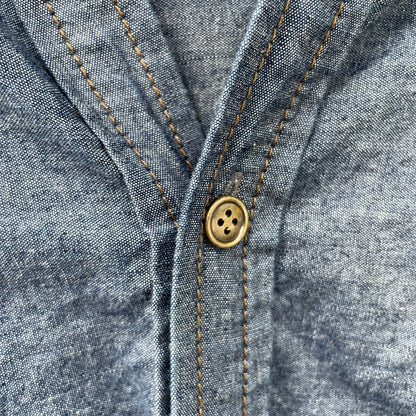 Frill Collar Denim Shirt Navy