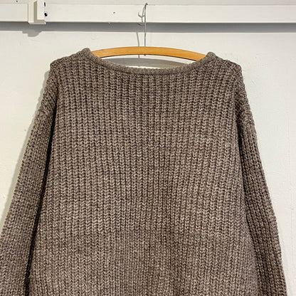 Wool Ribbed Knit Sweater Greige