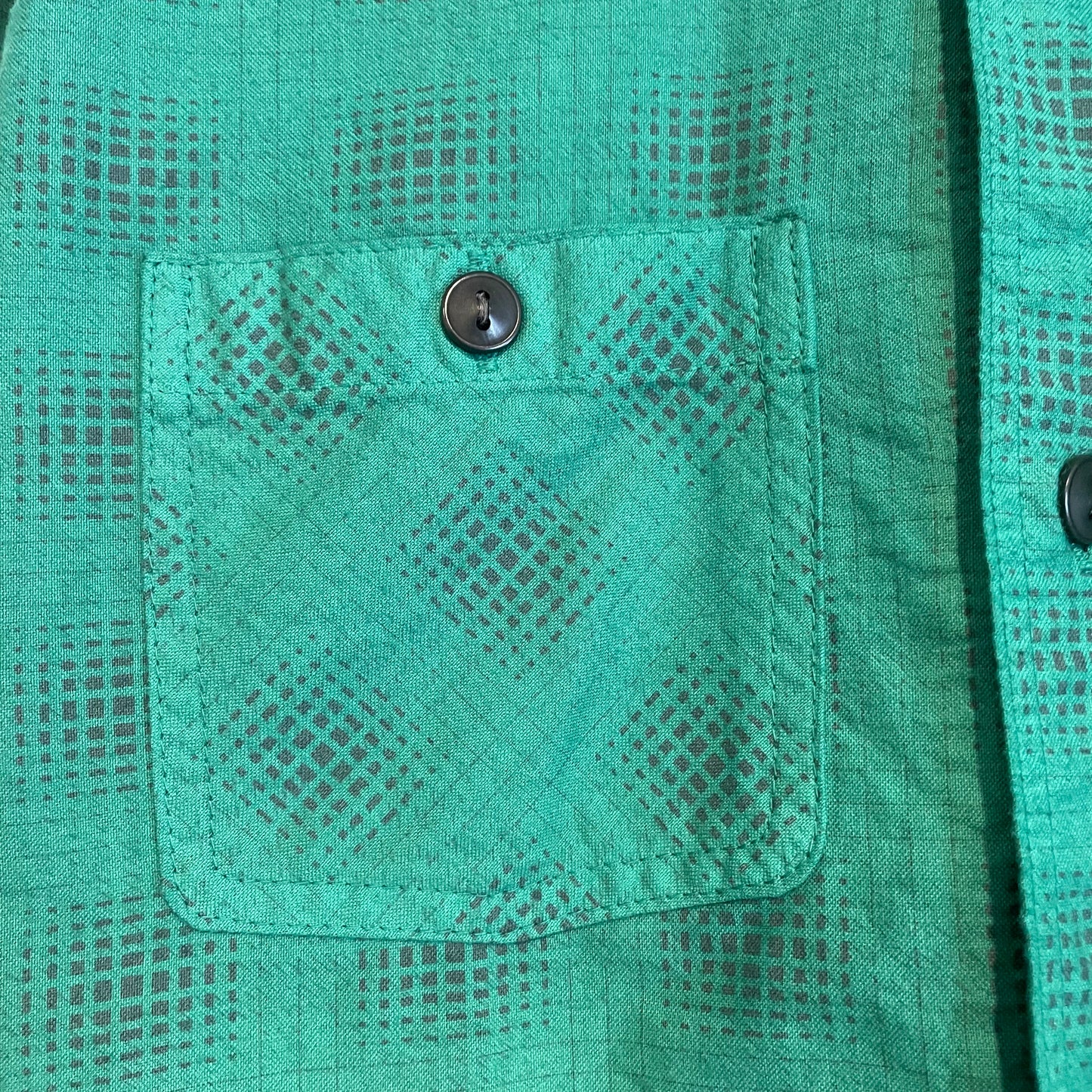 Ombre Check Cotton Shirt Green