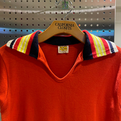 Knit Polo Shirt Red