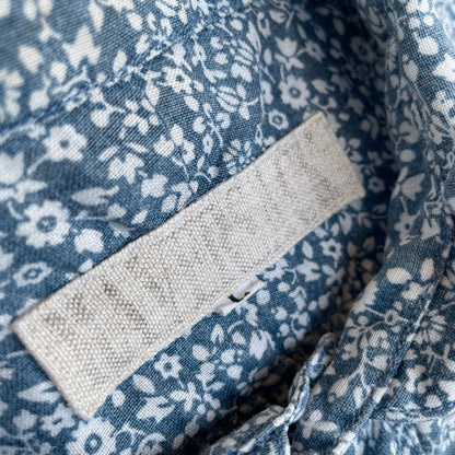 Small Floral Shirt Short Sleeve Blue