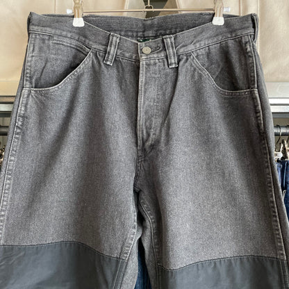 Patchwork Denim Pants Black