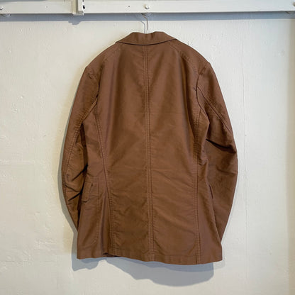 Beige Cotton Tailored Blazer