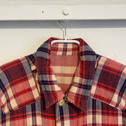 Classic Plaid Flannel Shirt Red Navy White