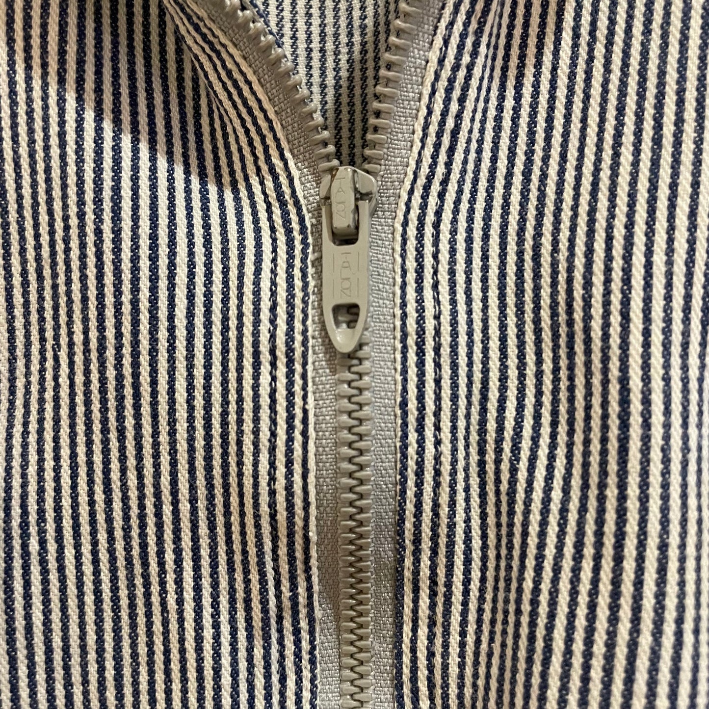 Half Zip Hickory Stripe Work Shirt Gray Talon Zip