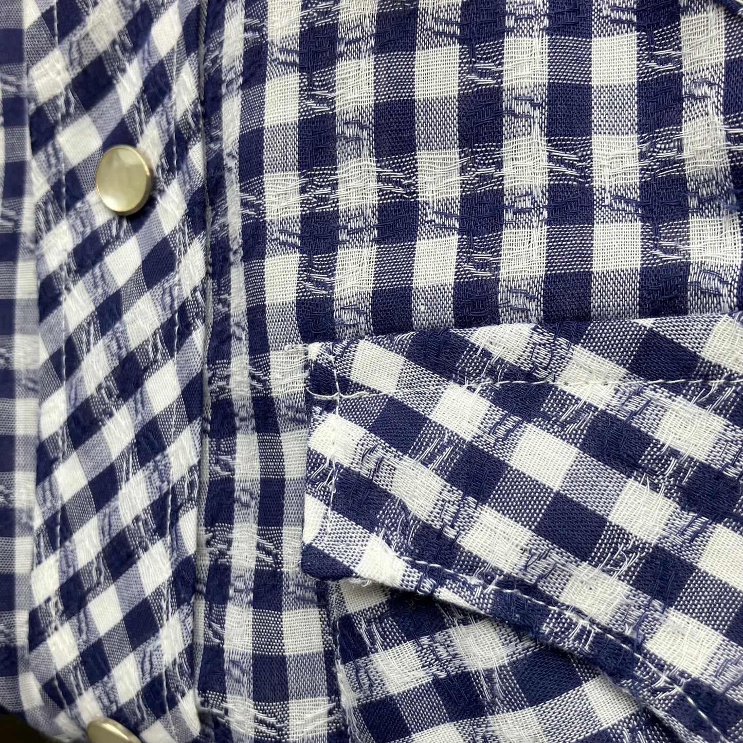 Check Western Short Sleeve Shirt Blue