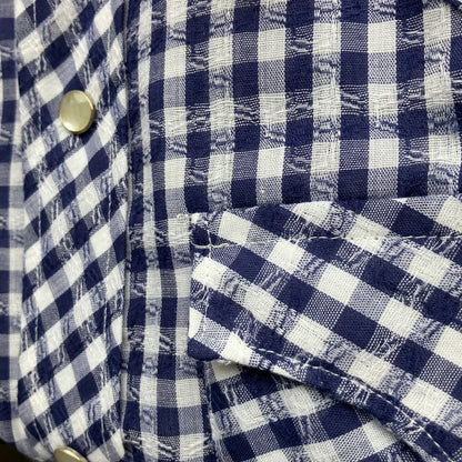 Check Western Short Sleeve Shirt Blue