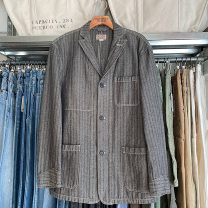 Pinstripe Herringbone Chore Jaclet Grey