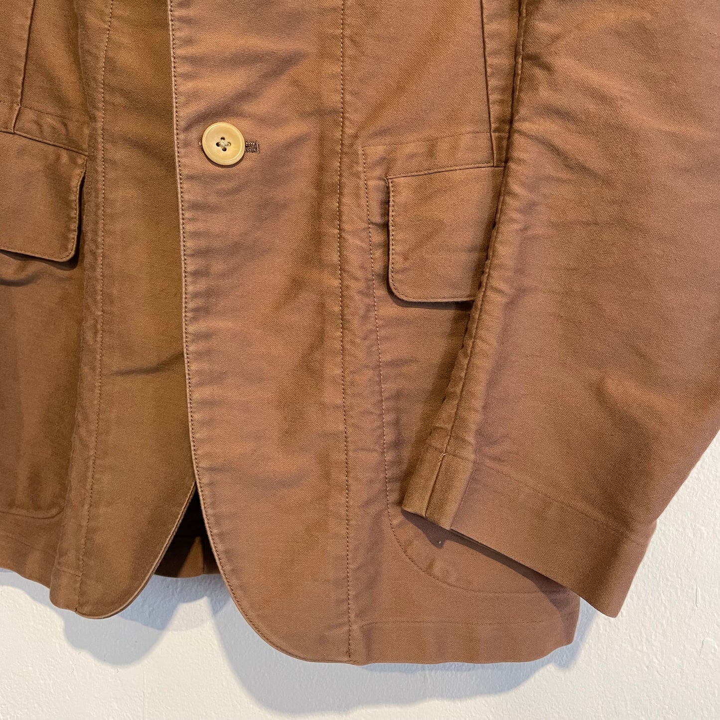 Beige Cotton Tailored Blazer