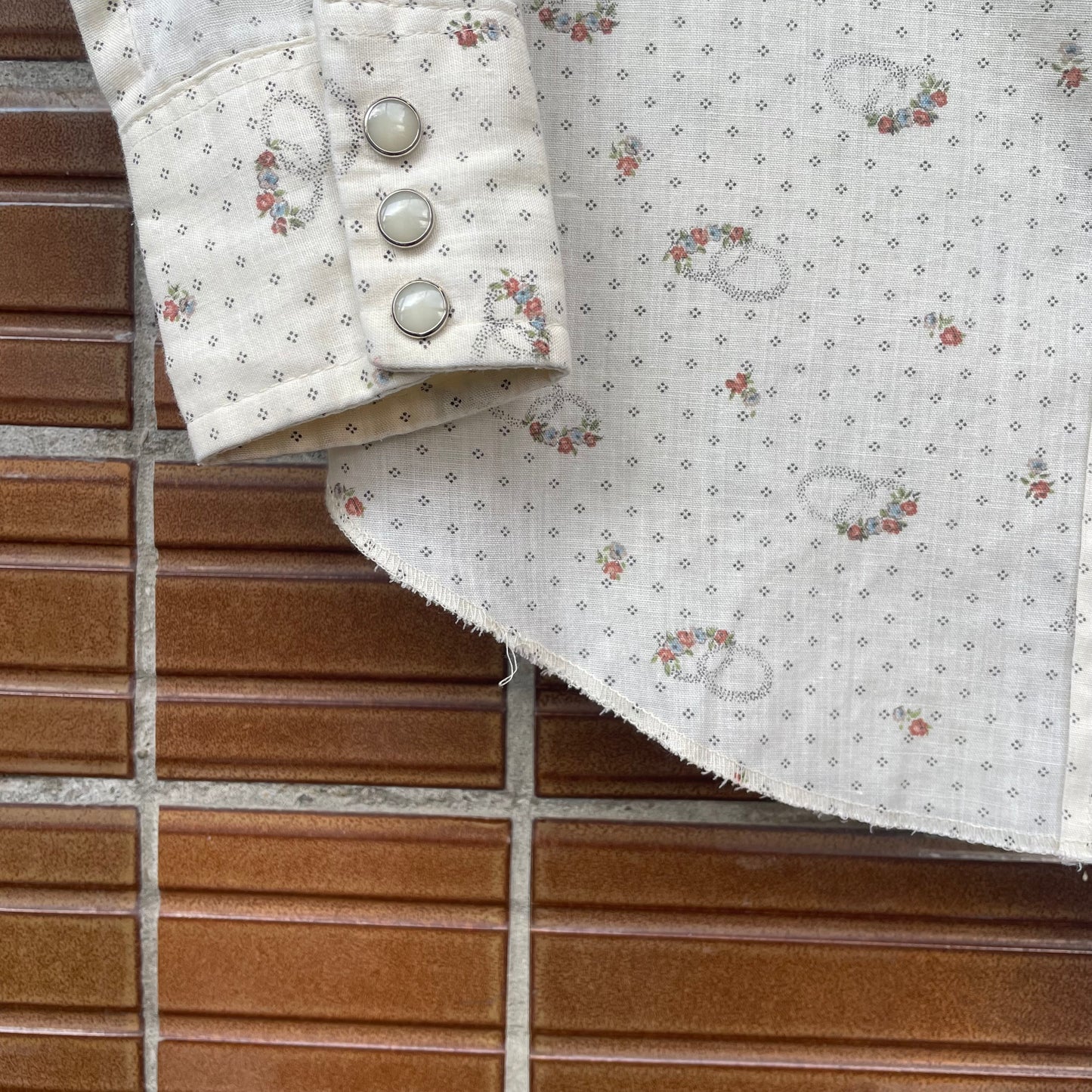 Floral Western Shirt White
