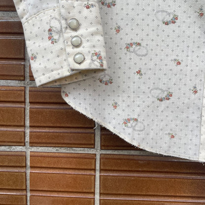 Floral Western Shirt White