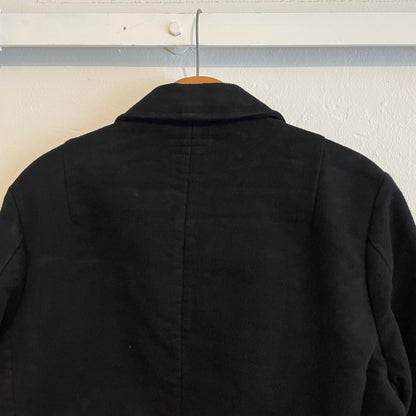 Work Jacket Black Mao Collar Moleskine