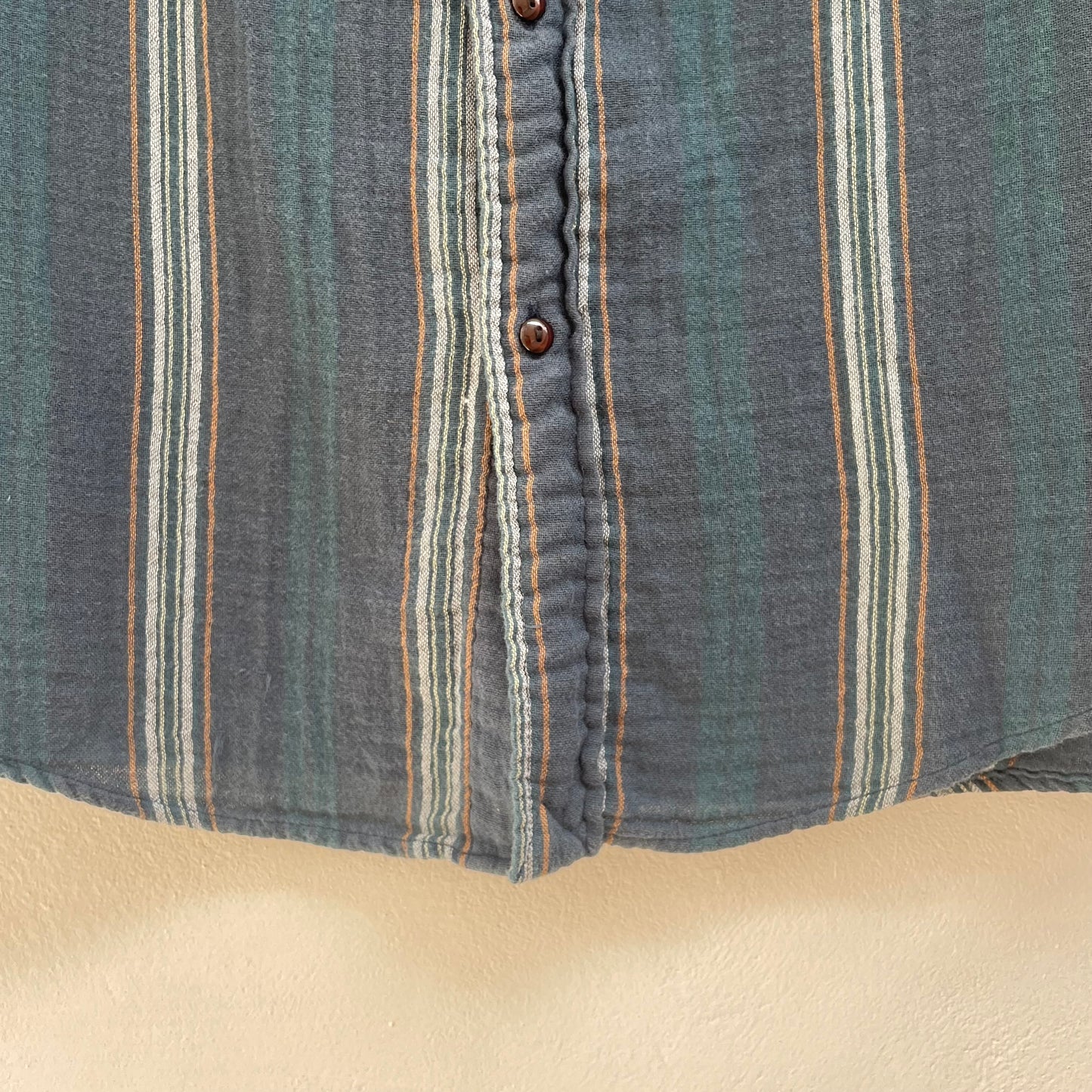 Gauze Stripe Short Sleeve Shirt Navy