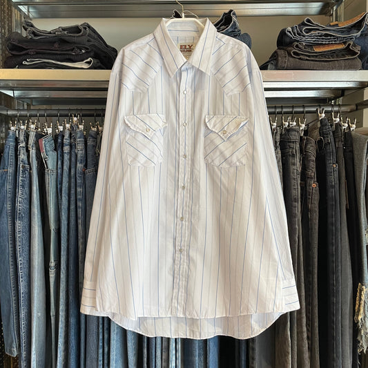 Striped Western Shirt White
