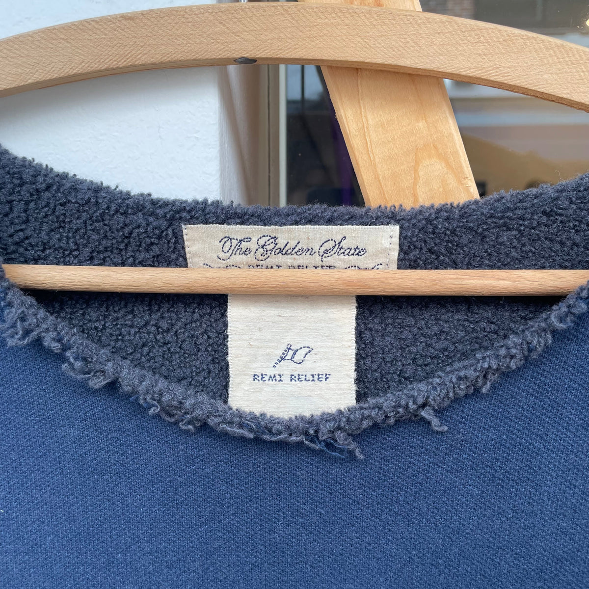 Boat Neck Boa Sweatshirt Navy