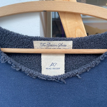 Boat Neck Boa Sweatshirt Navy
