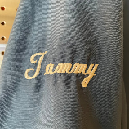 Snap Varsity Jacket Navy Nylon