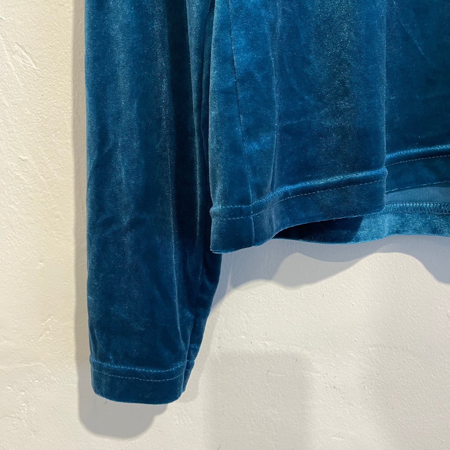 Velour Crew Neck Pullover Green